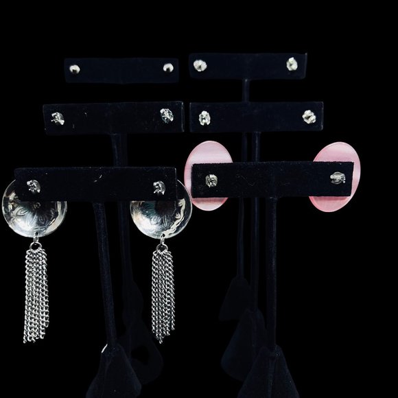 Lot Of 6 Silver Tone Pierced Earrings (4579) - Picture 2 of 8